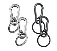 Lot de 4 mousquetons pour porte-clés en métal - amovible - anti-rouille - à suspendre dans un sac à dos - Voyage, camping