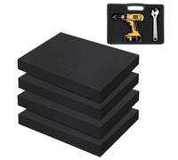 Lot de 4 mousses prédécoupées - 400 x 300 x 25 mm - Insert en mousse de qualité supérieure pour le transport, la mallette à outils, la mallette pour appareil photo - Pour emballage, rangement