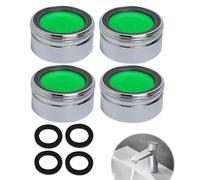 Lot de 4 Mousseurs pour Robinet M24 en Laiton Chromé avec Filtre Anticalcaire - Aérateur Économiseur d'Eau et d'Énergie, Débit 5 L/min, Installation Facile, Compatible avec la Plupart des Robinets