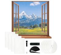Lot de 4 Moustiquaires pour Fenêtre 130x150 cm - Filet Anti-Insectes avec 4 Rouleaux de Bande Auto-Agrippante - Sans Perçage, Découpable, Blanc