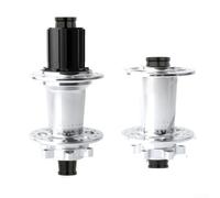 Lot de 4 moyeux de vélo de montagne - Axe traversant 32H - Frein à disque en alliage d'aluminium - Compatible avec 7 à 12 vitesses avant et arrière - Argenté