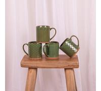 Coffret de 4 mugs Jaspe 35 cl vert - Table Passion - Vert - Porcelaine Vert G