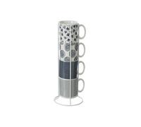 Secret de Gourmet - Lot de 4 Mugs & Rack "Japan" 26cl Blanc Blanc G