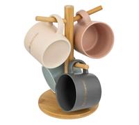 Lot de 4 Mugs sur Rack ""Belle Journée"" 20cl Multicolore