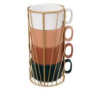 - Lot de 4 Mugs sur Rack Coline 25cl Multicolore