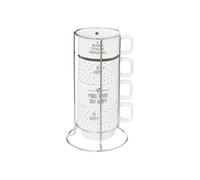 Secret de Gourmet - Lot de 4 Mugs sur Rack Happy 22cl Blanc Blanc