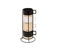 - Lot de 4 Mugs sur Rack "Luca" 24cl Multicolore