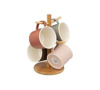Secret de Gourmet – Lot de 4 mugs sur rack «Nature» 38 cl Multicolore