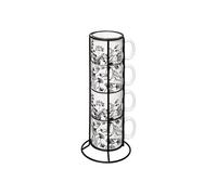 - Lot de 4 Mugs sur Rack "White Floral" 24cl Blanc