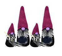Lot de 4 nains d'Halloween en peluche doux thème saisonnier | Figurines de gnomes d'Halloween, décorations de bureau pour maison, salon, bureau, table, bureau, fête et vacances d'automne