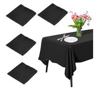 Lot de 4 Nappe Jetable Noire, Nappe Plastique 137 cm x 274 cm Nappe Rectangulaire, Nappe de Fête, Nappe d'anniversaire Décorations de Fête pour Mariages Banquets, Dîners, Pique-Nique, Halloween, Noël