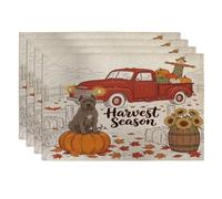 Lot de 4 napperons en forme de chien Corso Fall Cane - 30,5 x 45,7 cm - Pour salle à manger, vacances à la campagne, décoration de la maison et de la cuisine