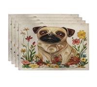 Lot de 4 napperons en papier doux pour salle à manger, décoration d'intérieur et de cuisine Motif carlin 30,5 x 45,7 cm