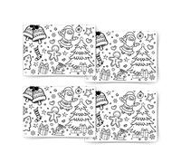 Lot de 4 nappes de Noël en papier à colorier avec motifs de Noël - Idée cadeau pour enfants