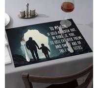 Lot de 4 nappes de table « Exploring The Unknown Together : A Father And Son's Journey » - Décoration de ferme moderne - Cuisine et salle à manger