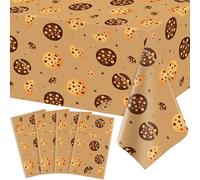 Lot de 4 nappes de table jetables en forme de pépites de chocolat - Décoration pour le thé de l'après-midi - Coco - Pour fête d'anniversaire - 130 x 220 cm