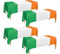 Lot de 4 nappes décoratives irlandaises avec drapeau irlandais vert blanc orange pour la Saint Patrick décoration fête de famille 130 x 220 cm