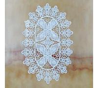 Lot de 4 nappes en dentelle brodées blanches, coussin floral ovale, nappe avec broderie ajourée, nappe en dentelle, pour décoration de table, décoration de mariage, décoration de fête, M 43 x 28 cm