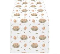 Lot de 4 nappes festives de printemps avec motifs œufs et fleurs pour Pâques, brunch, fêtes d'anniversaire, 130 x 218 cm (294)