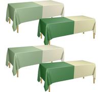 Lot de 4 nappes nues vert sauge rectangulaire marron marron nappe imperméable pour mariage vacances forêt accessoire de douche pour bébé 130 x 220 cm