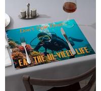 Lot de 4 nappes occidentales « Don't Fear Death », « Eat The Ul-Vieed Life », sets de table de Pâques en silicone pour cuisine