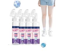 Lot de 4 nettoyants pour chaussures, cuir blanc, daim, blanchisseur de baskets pour chaussures de tennis, pas d'eau de lavage en mousse pour enlever les taches et la saleté, taches de chaussures