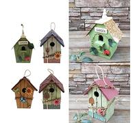 Lot de 4 nichoirs à oiseaux en bois à suspendre pour décoration de jardin