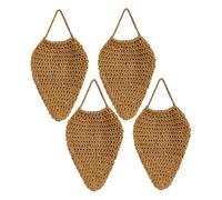 Lot de 4 nids de guêpes en Crochet, 20 x 35 cm, Pratiques et dissuasifs pour terrasse, Jardin, Cour, Avant-Toit, Marron