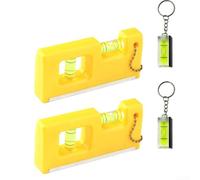 Lot de 4 niveaux à bulle magnétiques de précision pour surfaces métalliques - Balance directionnelle compacte en ABS pour bricolage et montage mural - Jaune/bleu 12 x 4,5 cm (4 pièces jaune)