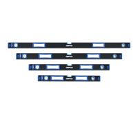 Lot de 4 niveaux à bulle professionnels en aluminium avec 3 fioles de 60 + 80 + 120 + 200 cm