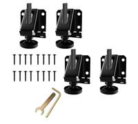 Lot de 4 niveleurs de levage robustes, pieds de nivellement réglables avec vis, écrous de verrouillage et clé pour meubles, tables, armoires, étagères, établi (noir, 5,4 x 5,6 x 4,7 cm)