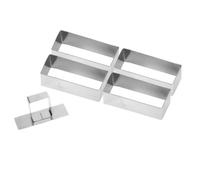 Gobel 881780 Boîte de 4 emporte-pièces Rectangulaires + Poussoir Inox, Argent