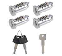 Lot de 4 noyaux de serrure pour Thule, porte-bagages de toit, serrure de sécurité, argentés, pour système de porte-bagages, cylindre de serrure de rechange