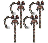 Lot de 4 nœuds de couronne d'Halloween à LED - Décoration de chambre avec | Long ruban d'armoire Halloween pour salon, chambre à coucher, entrée, cheminée, maison de campagne, fête, fée