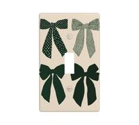 Lot de 4 nœuds verts profonds sur fond beige - Plaque murale décorative à bascule unique pour cuisine, ferme, chambre à coucher, salle de bain