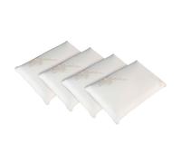 Olympe - Lot de 4 oreillers bio - mousse à mémoire de forme - moelleux - 40 x 60 cm Blanc