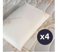 Lot de 4 oreillers Bamboo 40x60 cm Mémoire de forme