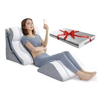 Lot de 4 oreillers orthopédiques avec 4 housses de coussin de rechange, coussin incliné pour soulager les douleurs dorsales, dormir, ronflements, post-chirurgie, élévation des jambes, 20 en 1