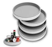 Lot de 4 organiseurs antidérapants Lazy Susan de 25,4 cm - Support rotatif pour organisation et rangement du garde-manger, cuisine, armoire, réfrigérateur, coiffeuse de salle de bain, comptoir,