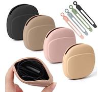 Lot de 4 organiseurs de casque et attaches de câble en silicone, pochette en silicone pour ranger les écouteurs/clé USB/clés/mini rouge à lèvres, enrouleur de cordon pour la maison ou le lieu de