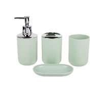 Lot de 4 organiseurs de comptoir de salle de bain comprenant un distributeur de savon et une tasse à brosse à dents pour économiser de l'espace