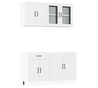 Lot de 4 organiseurs de cuisine - Armoire basse - Armoire polyvalente - Kit d'armoires de cuisine - En bois - Blanc - Calmar - Pour salle de bain, cuisine, atelier, bar de maison