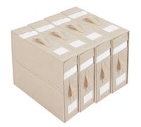 Lot de 4 organiseurs de draps de lit, bacs de rangement pliables en lin avec 2 fenêtres visuelles et poignée, boîte de rangement pliable pour draps et vêtements (beige)