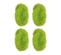 Lot de 4 ou 10 tampons de nettoyage réutilisables en microfibre pour balai Swiffer Sweeper - Lavables, secs et humides, 25,5 x 11,5 cm, microfibre + chenille, lot de 4 ou 10 (vert)