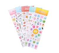 Lot de 4 ou 5 feuilles d'autocollants 3D en forme de molaire pour dents de dessin animé, autocollants mignons en plastique pour enfants, cadeau et scrapbooking