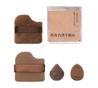 Lot de 4 ou 6 houppettes de maquillage pour les doigts - Petit pouce - Chocolat - Poudre de biscuit - Pour une utilisation humide et sèche