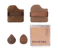 Lot de 4 ou 6 houppettes de poudre de biscuit au chocolat, pour le visage, les yeux, le maquillage, le petit pouce