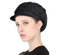 Lot de 4 ou 8 chapeaux de chef réglables en maille filet réutilisable lavable, Lot de 4 bords noirs, Taille unique