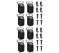 Lot de 4 ou 8 clips de fixation murale haute résistance pour tapis et tapis de voiture, matériel de montage en plastique noir avec vis et crochets pour le garage, l'organisation de la maison