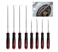 Lot de 4 outils de crochetage automobile conçus pour le joint torique, le joint d'huile et le retrait de joints avec tiges en acier et poignées ergonomiques en plastique (longues)